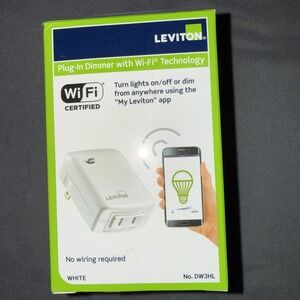 NIB, Leviton Smart Wi-Fi Plug-in Dimmer DW3HL-1BW WHITE